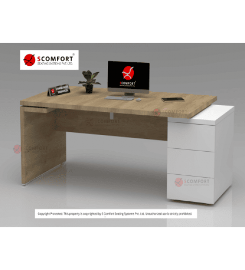 Scomfort SC-EX115 Executive Table with Half wooden modesty with table rest on the pedestal